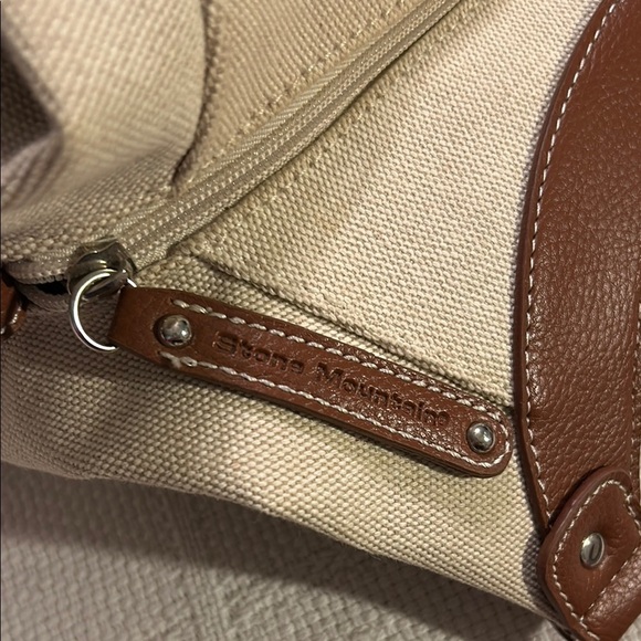 STONE MOUNTAIN Canvas/Leather Women's Shoulder Bag - Picture 7 of 13